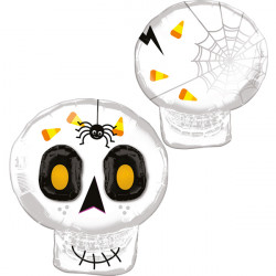 3d Cute Halloween Skull Multi Balloon Shape P60 Pkt (22" X 25")