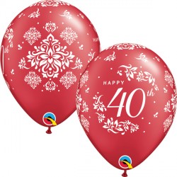 40th Anniversary Damask 11" Pearl Ruby Red (25ct) Yhh