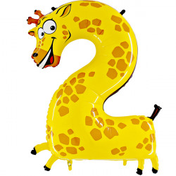 Animaloons Number 2 Giraffe Shape 40" Pkt