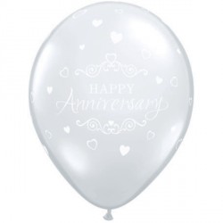 Anniversary Classic Hearts 11" Diamond Clear (25ct) Ygx