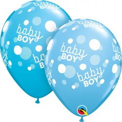 Baby Boy Blue Dots-a-round 11" Pale Blue & Robin's Egg (25ct) Ygx