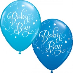 Baby Boy Stars 11" Dark Blue & Robin's Egg Blue (25ct) Ygx