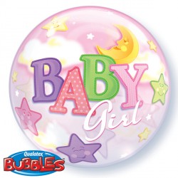 Baby Girl Moon & Stars 22" Single Bubble Yrv