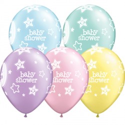 Baby Shower Moon & Stars 11" Pastel Assorted (25ct) Ygx