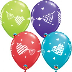 Banner Hearts 11" Red, Violet, Teal & Lime (25ct) Ygx