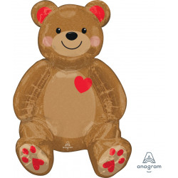 Bear Love Sitting Multi Balloon A70 Pkt (17" X 20")