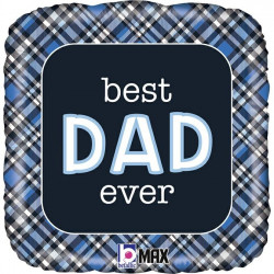 Best Dad Ever Plaid Grabo 18" Pkt