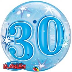 Blue Starburst Sparkle 30 22" Single Bubble Yrv