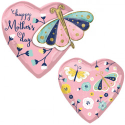 Butterfly & Heart Mother's Day Multi-balloon P45 Pkt (26" X 24")