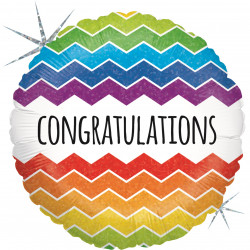 Chevron Congratulations Holographic 9" Flat