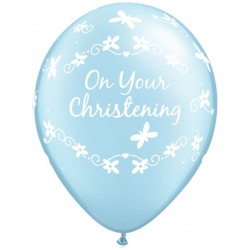 Christening Butterflies 11" Pearl Light Blue (25ct) Yhh