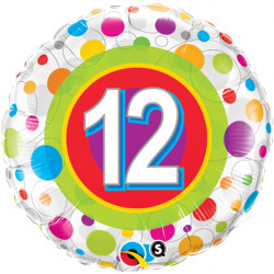 Colourful Dots Age 12 18" Pkt If