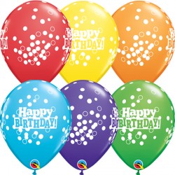 Confetti Dots Birthday 11" Rainbow Assorted (25ct) Ygx