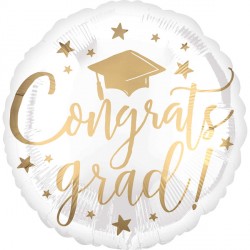 Congrats Grad White & Gold Standard S40 Pkt