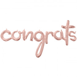 Congrats Rose Gold Script Phrase Shape G40 Pkt (56" X 28")