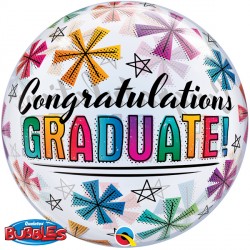 Congratulations Graduate & Stars 22" Single Bubble Yrv