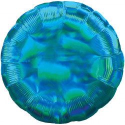 Cyan Iridescent Round Standard Holographic S40 Flat A