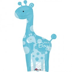 Dad & Baby Blue Giraffe Shape P35 Pkt (25" X 42")