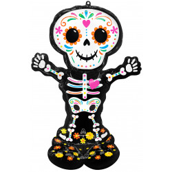 Day Of The Dead Standing Skeleton P70 Airloonz Pkt (35" X 52")