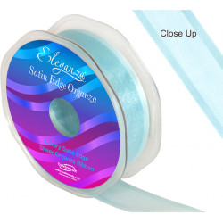 Duck Egg Blue Satin Edge Organza Ribbon 25mm X 25m