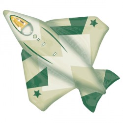 Fighter Jet Street Treat Shape Flat (27" X 34") (10ct)