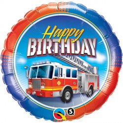 Fire Truck Birthday 18" Pkt If