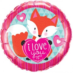 Foxy Heart Love You 18" Pkt If