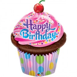 Frosted Cupcake Birthday 35" Shape Group B Pkt Yte