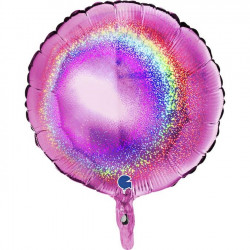 Fuchsia Glitter Holographic Round 18" Pkt