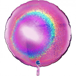 Fuchsia Glitter Holographic Round 36" Pkt