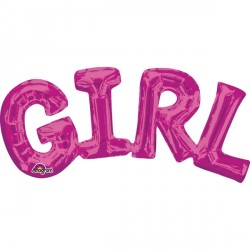 Girl Pink Block Phrase Shape S55 Pkt (22" X 10")