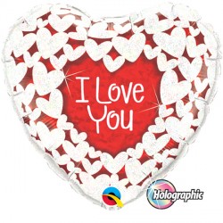 Glitter Hearts I Love You 36" Jumbo Pkt