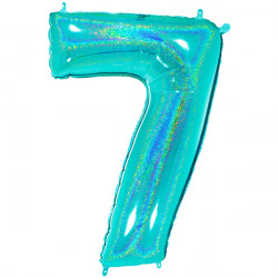 Glitter Holo Tiffany Number 7 Shape 40" Pkt