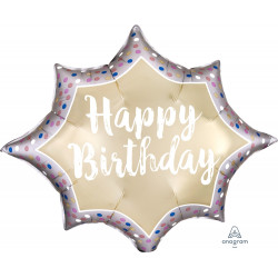 Gold Burst Satin Birthday Shape P35 Pkt (35" X 29")