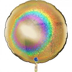 Gold Glitter Holographic Round 36" Pkt