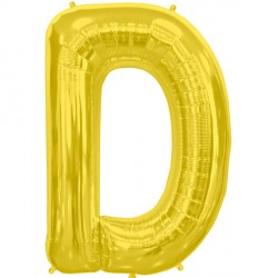 Gold Letter D Shape 16" Pkt