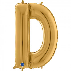 Gold Letter D Shape 26" Pkt