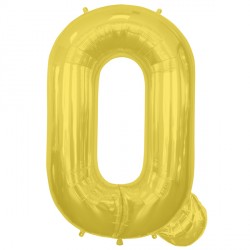 Gold Letter Q Shape 16" Pkt