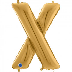 Gold Letter X Shape 26" Pkt