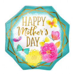 Gold Trim Octagon Happy Mother's Day Jumbo P32 Pkt (28" X 28")