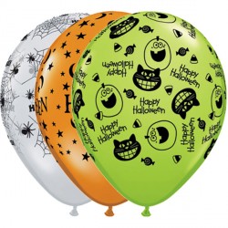 Halloween Assortment 11" Mandarin, Diamond Clear & Lime (25ct) Ygx