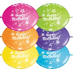 Happy Birthday Quick Link 12" Tropical Assorted (50ct) Cn