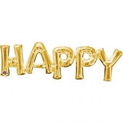 Happy Gold Block Phrase Shape S55 Pkt (30" X 10")