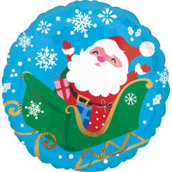 Happy Santa In Sleigh Standard S40 Pkt