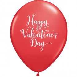 Happy Valentine's Day Script 11" Red (25ct) Lac