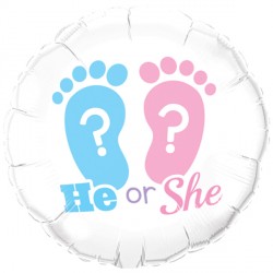 He Or She? Footprints 18" Pkt If