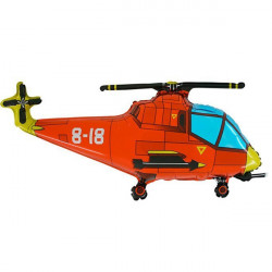 Helicopter Red Grabo Shape Flat