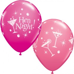 Hen Night Bubbly 11" Wild Berry & Rose (25ct) Ygx