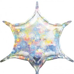 Holographic Fireworks 6 Point Star D32 Flat (3ct)