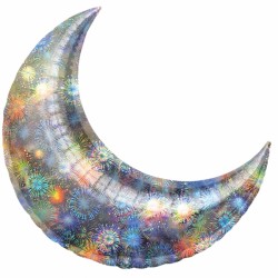 Holographic Fireworks Crescent 17" D13 Flat (5ct)